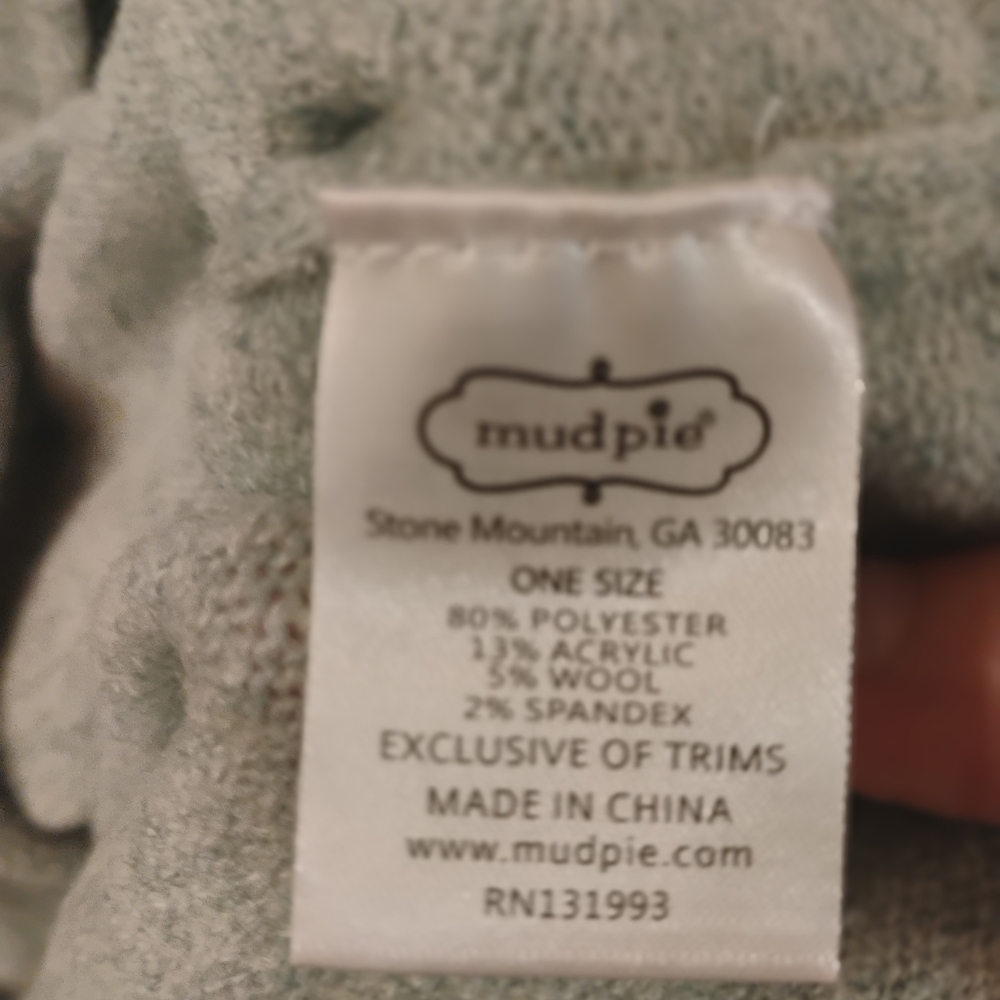 Mud Pie Grey/Green Oversized Plus Sweater New With Tag One Size - Picture 5 of 8
